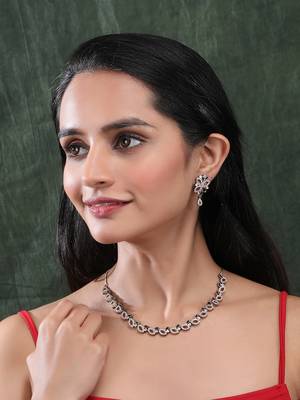 Black plating sleek ad necklace set 2