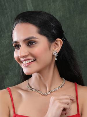Silver gold plating sleek ad necklace set 3