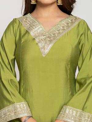 green silk suit set 4