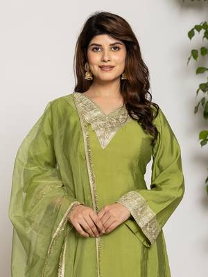  green silk suit set 5