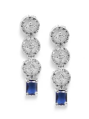 Silver plated blue square stone jewelery set 4
