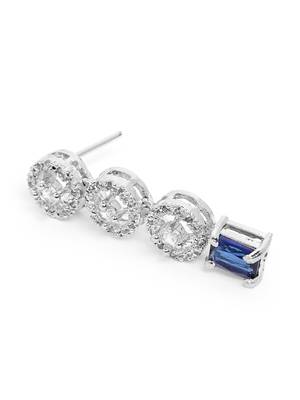 Silver plated blue square stone jewelery set 5