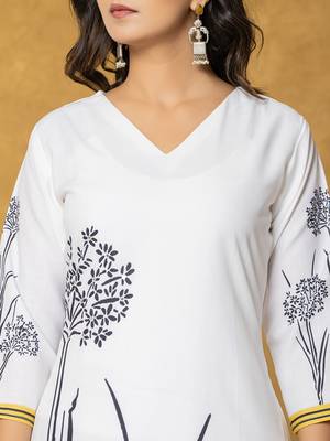  white and black linen kurta dupatta pant set 4