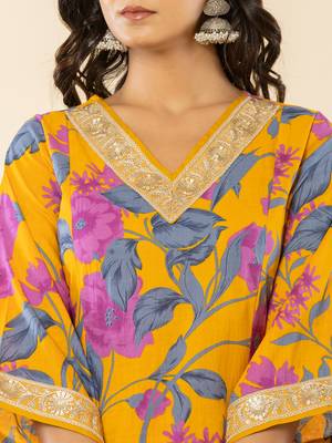  cotton mustard kurta pant dupatta set 4