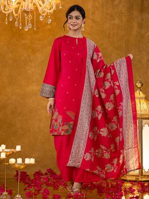  pink pakistani style kurta dupatta set 1