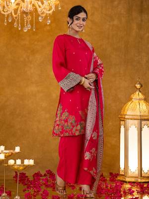  pink pakistani style kurta dupatta set 2