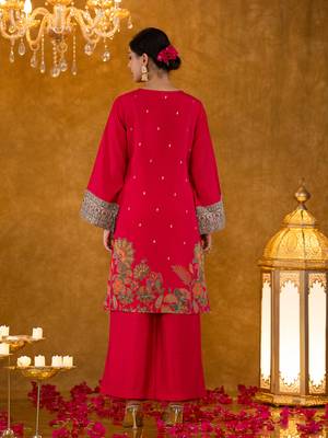  pink pakistani style kurta dupatta set 3