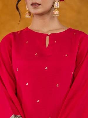  pink pakistani style kurta dupatta set 4
