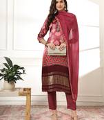  burgundy gajji silk kurta dupatta pant set