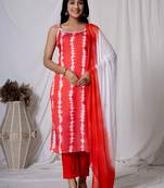  red silk kurta dupatta pant set