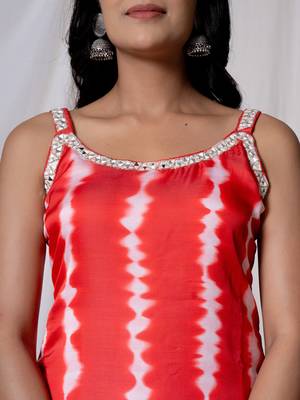  red silk kurta dupatta pant set 4