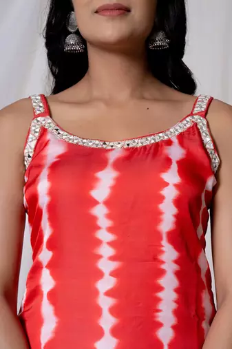  red silk kurta dupatta pant set
