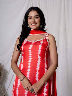  red silk kurta dupatta pant set 5