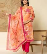  oragnza kurta dupatta set with lining and intricate handwork