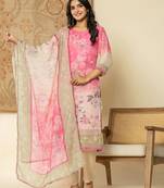  oragnza kurta set with pant and dupatta comes with cotton lining and intricate embroideries