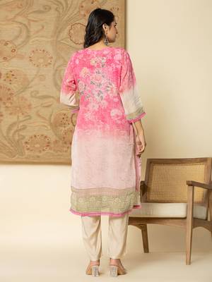  oragnza kurta set with pant and dupatta comes with cotton lining and intricate embroideries 3