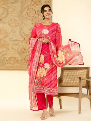  oragnza kurta dupatta set with lining and intricate handwork 1