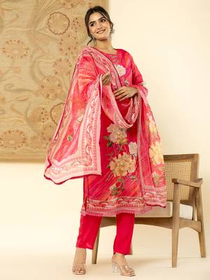  oragnza kurta dupatta set with lining and intricate handwork 2