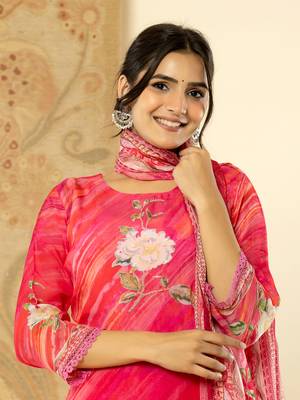  oragnza kurta dupatta set with lining and intricate handwork 5
