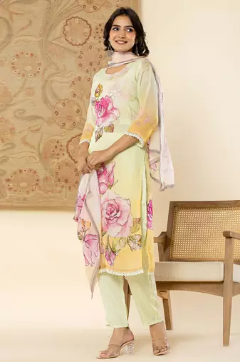  pure oragnza kurta set with pant and dupatta