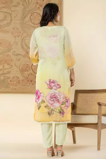  pure oragnza kurta set with pant and dupatta