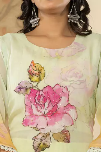  pure oragnza kurta set with pant and dupatta
