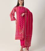  pink silk tie up kurta set with pant & dupatta