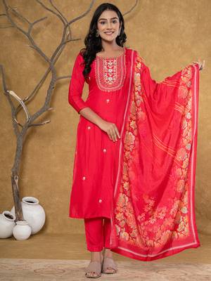  pink silk beads and stones,sequins work kurta dupatta set 1