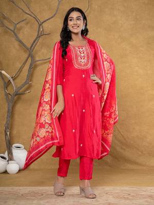  pink silk beads and stones,sequins work kurta dupatta set 2