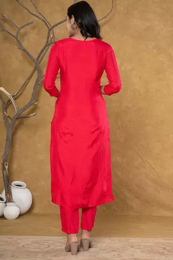  pink silk beads and stones,sequins work kurta dupatta set
