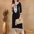 women black rayon blend solid embroidered chikankari straight kurta