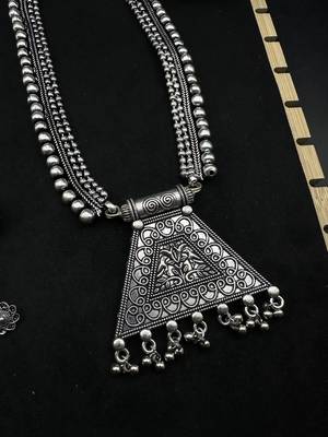 Oxidized german silver jewelry set | tribal necklace set | boho indian jewelry set vintage handmade necklaceset 2