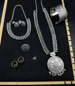 Oxidized german silver jewelry set | tribal necklace set | boho indian jewelry set vintage handmade necklaceset