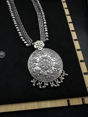 Oxidized german silver jewelry set | tribal necklace set | boho indian jewelry set vintage handmade necklaceset 2