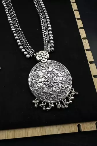 Oxidized german silver jewelry set | tribal necklace set | boho indian jewelry set vintage handmade necklaceset