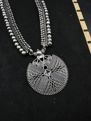 Oxidized german silver jewelry set | tribal necklace set | boho indian jewelry set vintage handmade necklaceset 2