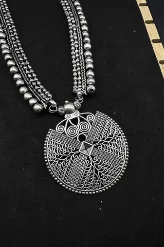 Oxidized german silver jewelry set | tribal necklace set | boho indian jewelry set vintage handmade necklaceset
