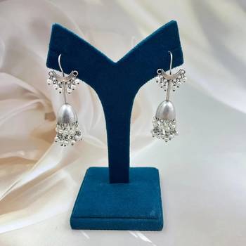 Silver oxidized jhumka earrings with pearl drops traditional jhumka earrings indian jhumka antique handmade 4