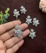 Classy flower stud earring cz diamond earrings ad indian earrings american diamond earrings wedding gifts for her