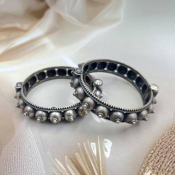 Bangle kada set handcrafted oxidized silver chura kada set perfect for bridesmaids antique vintage kada set 3