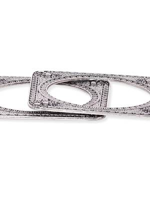 Set of 2 square-shaped oxidized silver-plated bangles 4