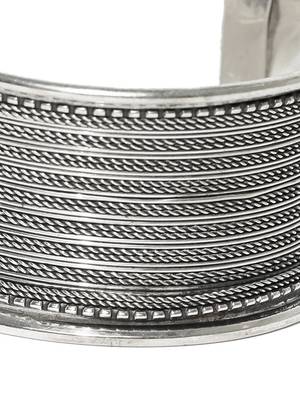Chic statement german silver oxidized broad cuff bracelet 3