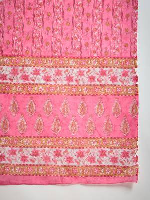 Baby pink embroidered cotton round neck kurta sets 5