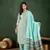 Light sea green embroidered cotton round neck kurta sets
