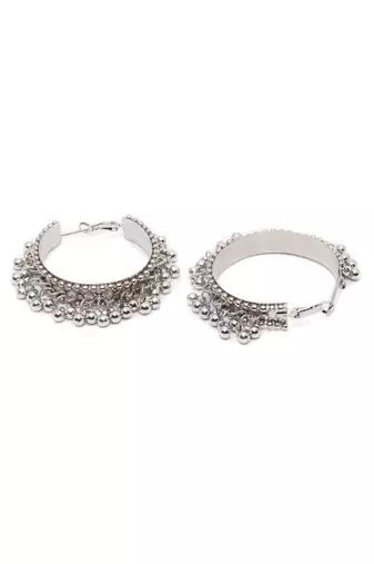 Oxidised silver-plated traditional jewelry set with radha-krishna motifs