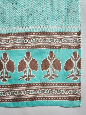 Light sea green embroidered cotton round neck kurta sets 5