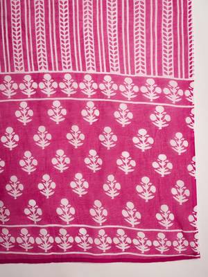 Pink embroidered cotton round neck kurta sets 5