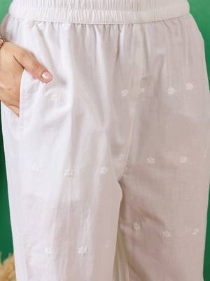 Black printed cotton round neck kurta sets 4