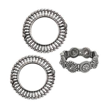 Stacked bracelet set with intricate designs for festive and casual wear 2
