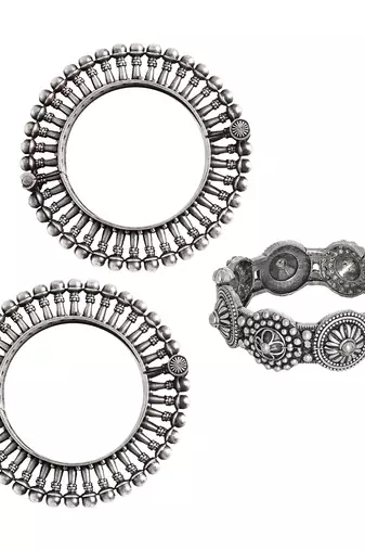 Stacked bracelet set with intricate designs for festive and casual wear